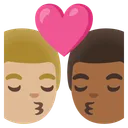Kiss: Man, Man, Medium-Light Skin Tone, Medium-Dark Skin Tone