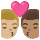 Kiss: Man, Man, Medium-Light Skin Tone, Medium Skin Tone