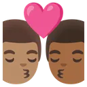 Kiss: Man, Man, Medium Skin Tone, Medium-Dark Skin Tone