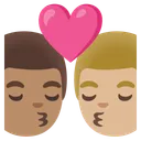 Kiss: Man, Man, Medium Skin Tone, Medium-Light Skin Tone