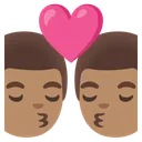 Kiss: Man, Man, Medium Skin Tone