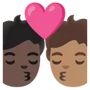 Kiss: Person, Person, Dark Skin Tone, Medium Skin Tone