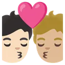 Kiss: Person, Person, Light Skin Tone, Medium-Light Skin Tone