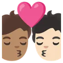 Kiss: Person, Person, Medium Skin Tone, Light Skin Tone