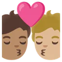 Kiss: Person, Person, Medium Skin Tone, Medium-Light Skin Tone