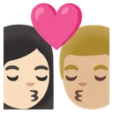 Kiss: Woman, Man, Light Skin Tone, Medium-Light Skin Tone