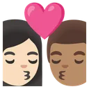 Kiss: Woman, Man, Light Skin Tone, Medium Skin Tone