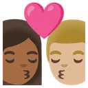 Kiss: Woman, Man, Medium-Dark Skin Tone, Medium-Light Skin Tone