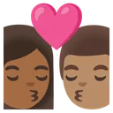 Kiss: Woman, Man, Medium-Dark Skin Tone, Medium Skin Tone