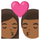 Kiss: Woman, Man, Medium-Dark Skin Tone