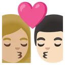 Kiss: Woman, Man, Medium-Light Skin Tone, Light Skin Tone
