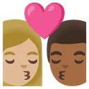 Kiss: Woman, Man, Medium-Light Skin Tone, Medium-Dark Skin Tone