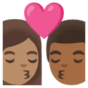 Kiss: Woman, Man, Medium Skin Tone, Medium-Dark Skin Tone