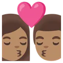Kiss: Woman, Man, Medium Skin Tone