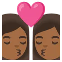 Kiss: Woman, Woman, Medium-Dark Skin Tone