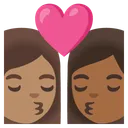 Kiss: Woman, Woman, Medium Skin Tone, Medium-Dark Skin Tone