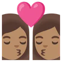 Kiss: Woman, Woman, Medium Skin Tone