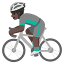 Man Biking: Dark Skin Tone