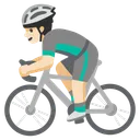Man Biking: Light Skin Tone