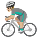 Man Biking: Medium-Light Skin Tone