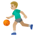 Man Bouncing Ball: Medium-Light Skin Tone