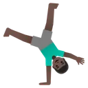 Man Cartwheeling: Dark Skin Tone