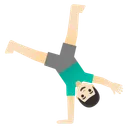 Man Cartwheeling: Light Skin Tone