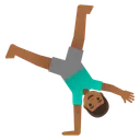 Man Cartwheeling: Medium-Dark Skin Tone