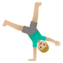 Man Cartwheeling: Medium-Light Skin Tone