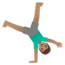 Man Cartwheeling: Medium Skin Tone