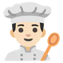 남자 요리사: 밝은 피부 톤