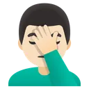 남자 얼굴 손바닥: 밝은 피부 톤