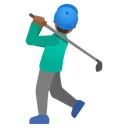 Man Golfing: Medium-Dark Skin Tone