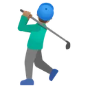 Man Golfing: Medium Skin Tone