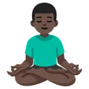 Man in Lotus Position: Dark Skin Tone