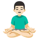 Man in Lotus Position: Light Skin Tone
