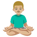 Man in Lotus Position: Medium-Light Skin Tone