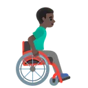 Man in Manual Wheelchair Facing Right: Dark Skin Tone