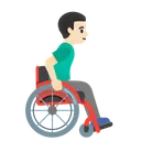 Man in Manual Wheelchair Facing Right: Light Skin Tone