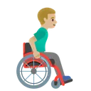 Man in Manual Wheelchair Facing Right: Medium-Light Skin Tone