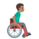 Man in Manual Wheelchair Facing Right: Medium Skin Tone