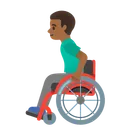Man in Manual Wheelchair: Medium-Dark Skin Tone