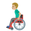 Man in Manual Wheelchair: Medium-Light Skin Tone