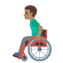 Man in Manual Wheelchair: Medium Skin Tone