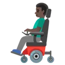 Man in Motorized Wheelchair: Dark Skin Tone