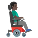 Man in Motorized Wheelchair Facing Right: Dark Skin Tone