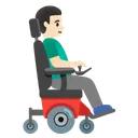 Man in Motorized Wheelchair Facing Right: Light Skin Tone