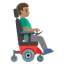 Man in Motorized Wheelchair Facing Right: Medium Skin Tone