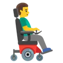 Man in Motorized Wheelchair Facing Right