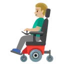 Man in Motorized Wheelchair: Medium-Light Skin Tone